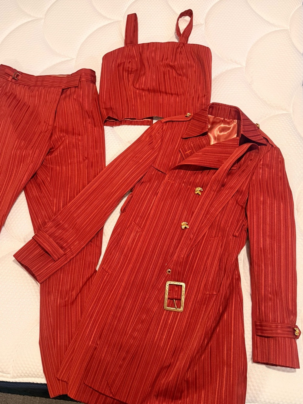 Women’s Red Pinstripe Blazer Jacket